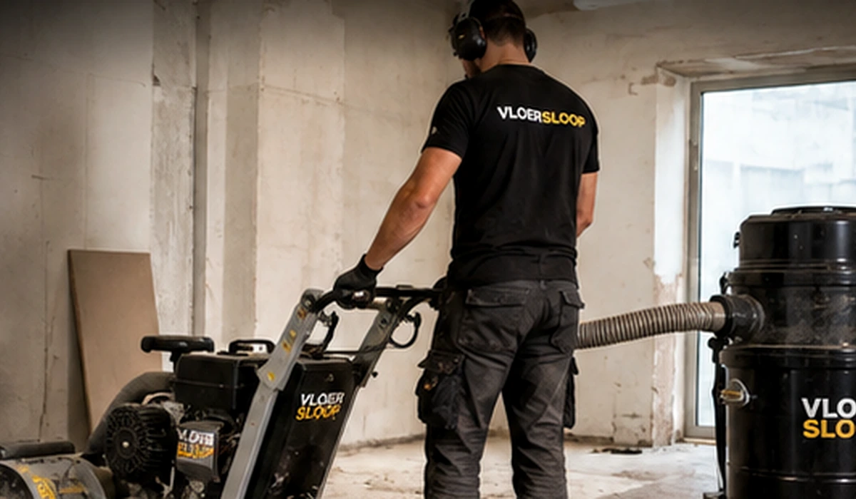 VloerSloop specialist met professionele machine en stofafzuiging
